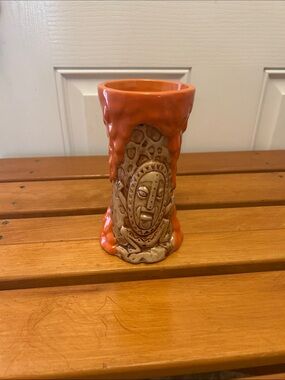 Disney Trader Sam's Orange and Tan Tiki Cup - 2nd Edition - Enchanted Tiki Bar